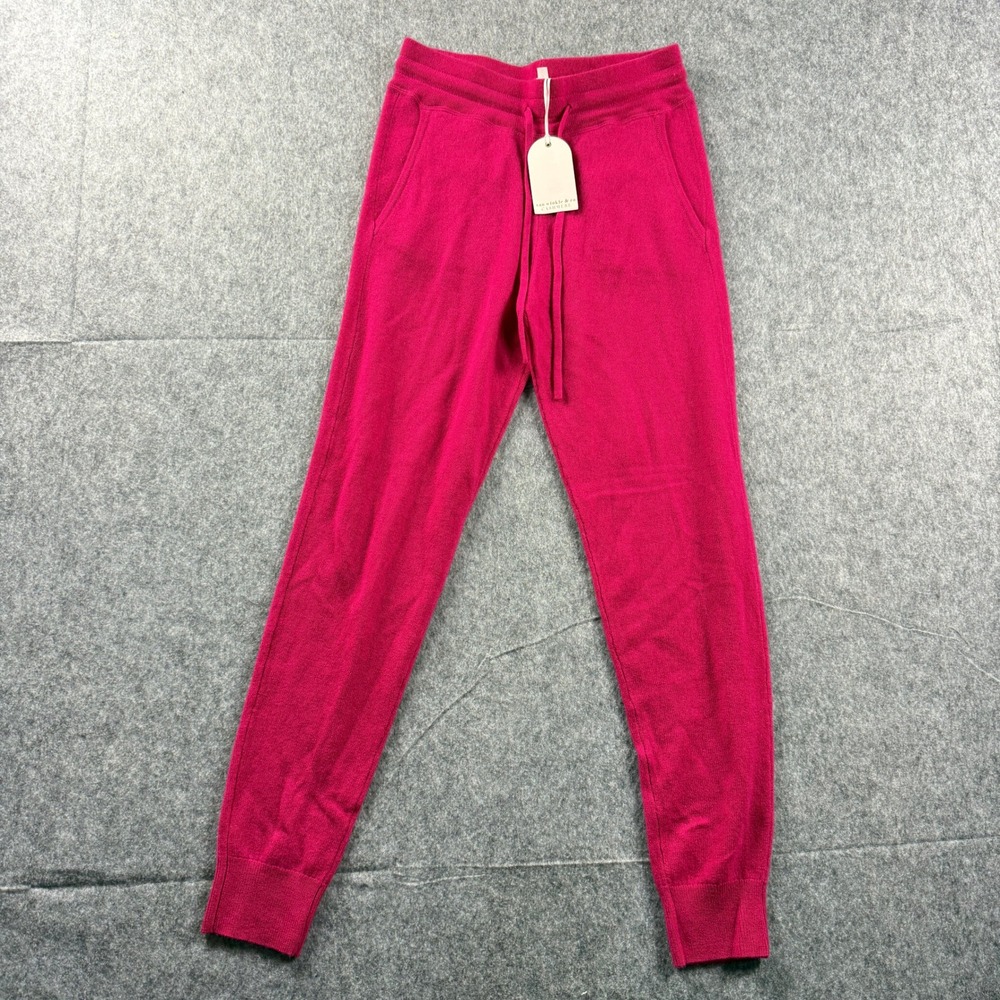Van Winkle Co Womens SMALL 100% Cashmere Sweater Lounge Pants Lipstick Pink